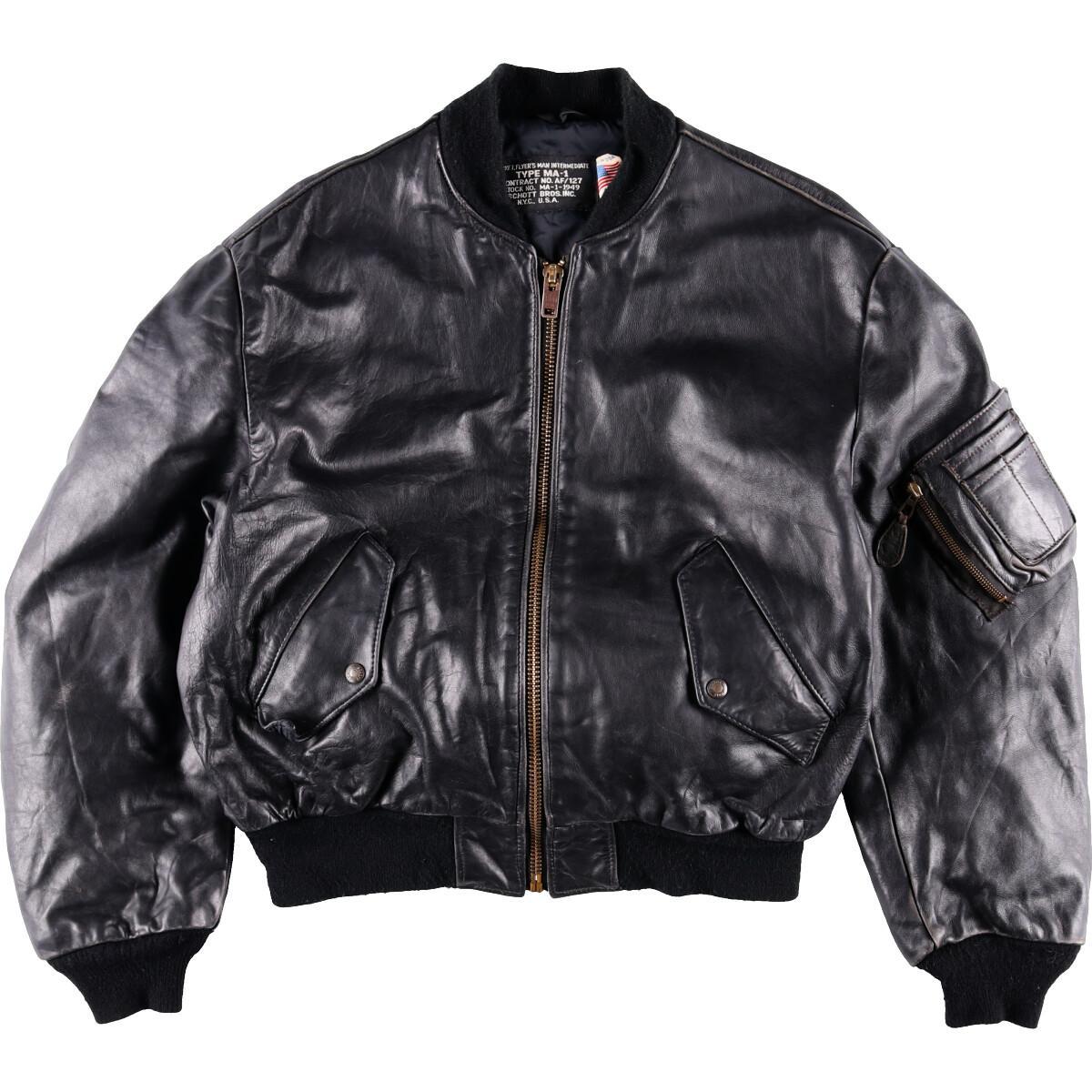 ショット Schott Ma 1 1949 レザーフライトジャケット Usa製 46 メンズxl Eaa 0124 フライトジャケット 古着屋jam ジャム
