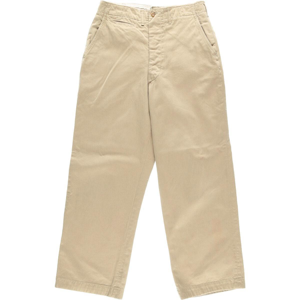 40年代 米軍実品 U.S.ARMY M-43 43カーキ ガスフラップ付き ミリタリー チノパンツ USA製 メンズw30 ヴィンテージ /wbj1274 【中古】 【200217】のサムネイル