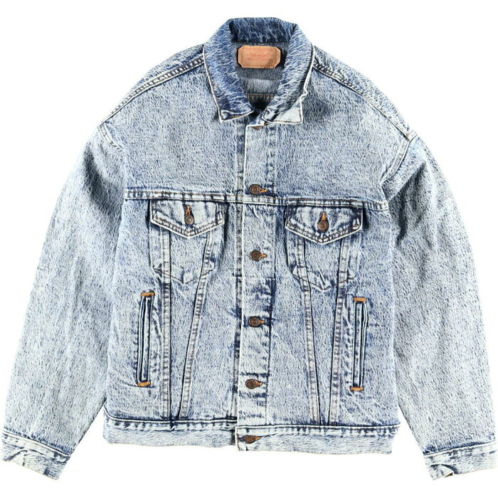 90年代 リーバイス Levi's 70507-0510 ケミカルウォッシュ デニムジャケット Gジャン USA製 メンズL /eaa013349 【中古】 【200308】