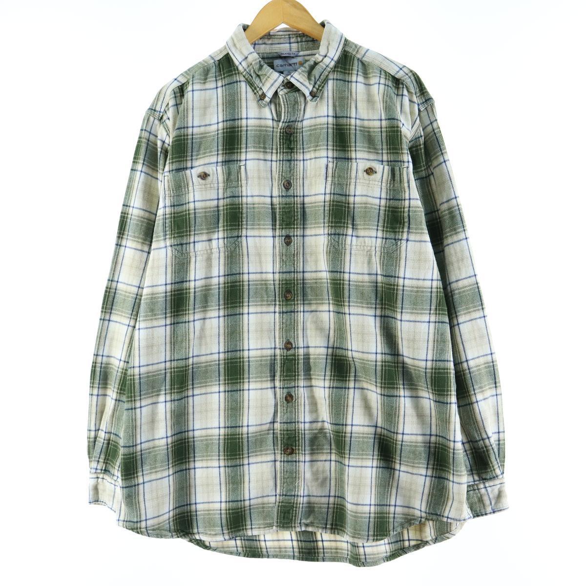 カーハート Carhartt Loose Fit チェック柄 長袖 ボタンダウン ヘビーネルシャツ メンズXL /eaa014503 【中古】 【200314】のサムネイル