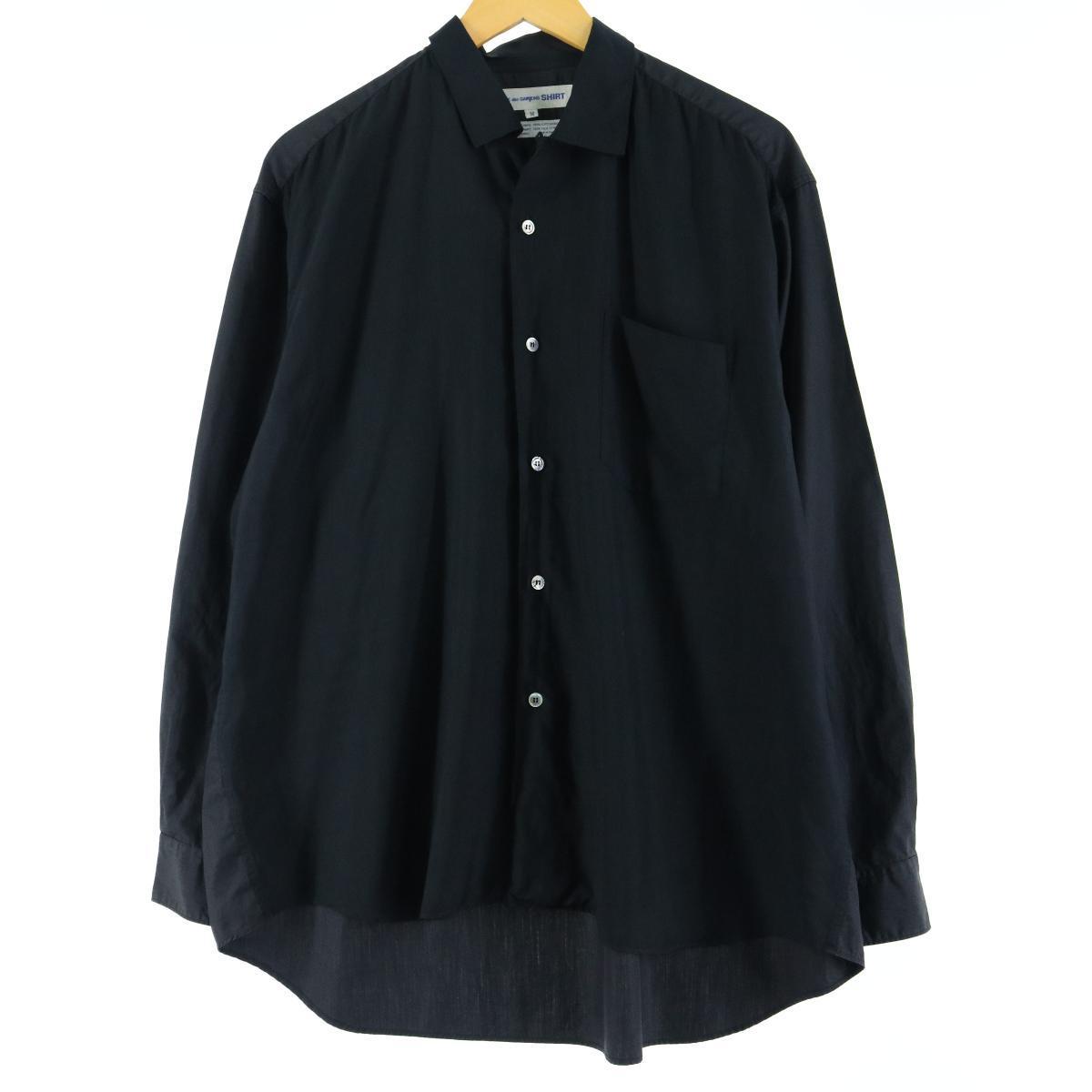 グッドデザイン 90年代 コムデギャルソン Comme Des Garcons Shirt 切替 長袖 オープンカラー コットン シルクシャツ フランス製 メンズm ヴィンテージ Eaa 0521 その他長袖シャツ 古着屋jam ジャム