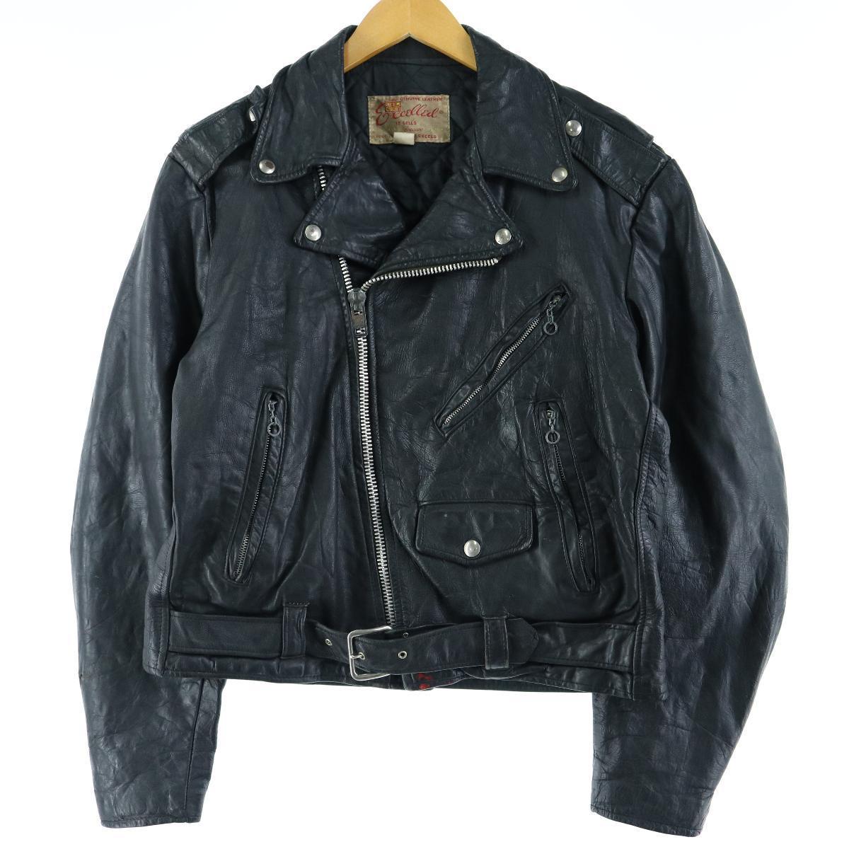 Excelled ダブルライダースジャケット Usa製 40 メンズm Eaa0157 中古 0402 Js10 Cs2101 Ss2106 ダブルライダースジャケット 古着屋jam ジャム