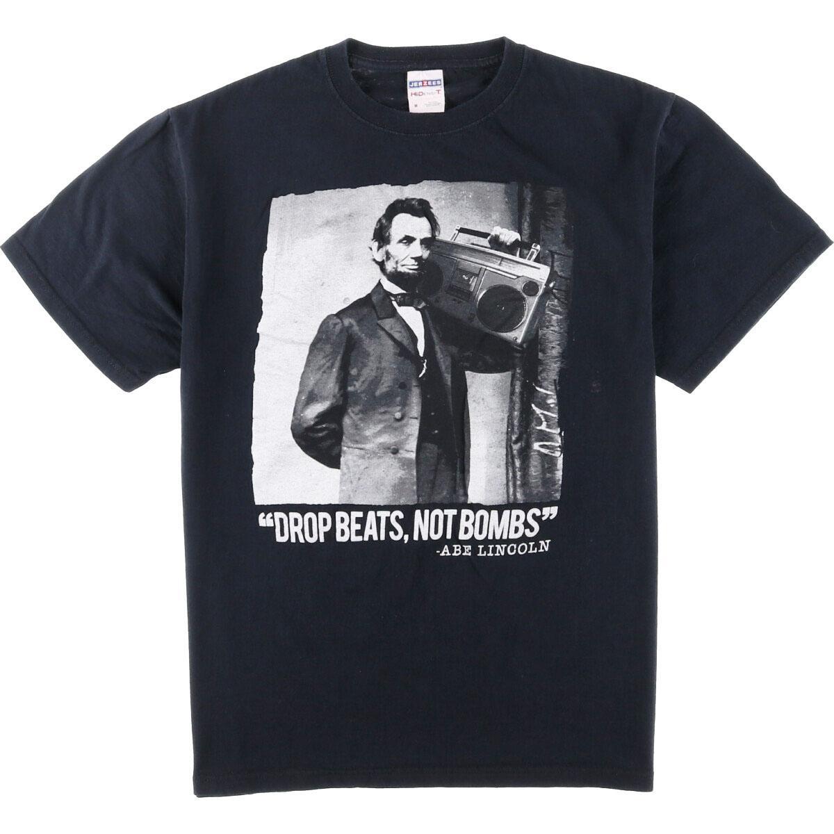 ジャージーズ Jerzees ABE LINCOLN エイブラハム リンカーン 偉人Tシャツ メンズM /wbi7997 【中古】 【200328】