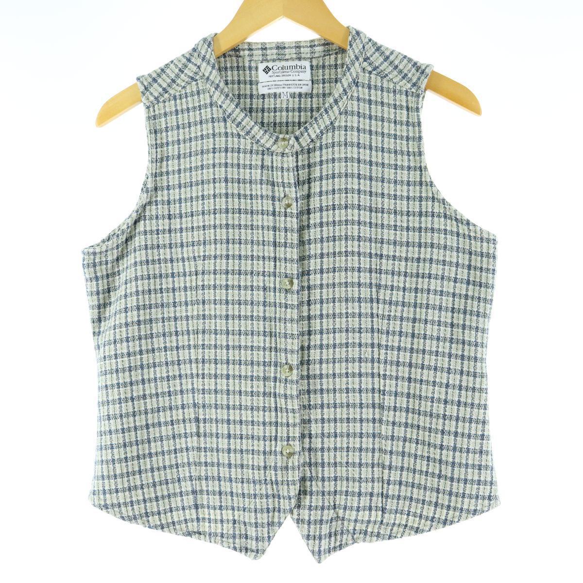 コロンビア Columbia チェック柄 ノースリーブ シャツ レディースm Eaa0164 0406 Ss07 Cs07 Ss09 Js10 Ss12 キャミソール タンクトップ 古着屋jam ジャム