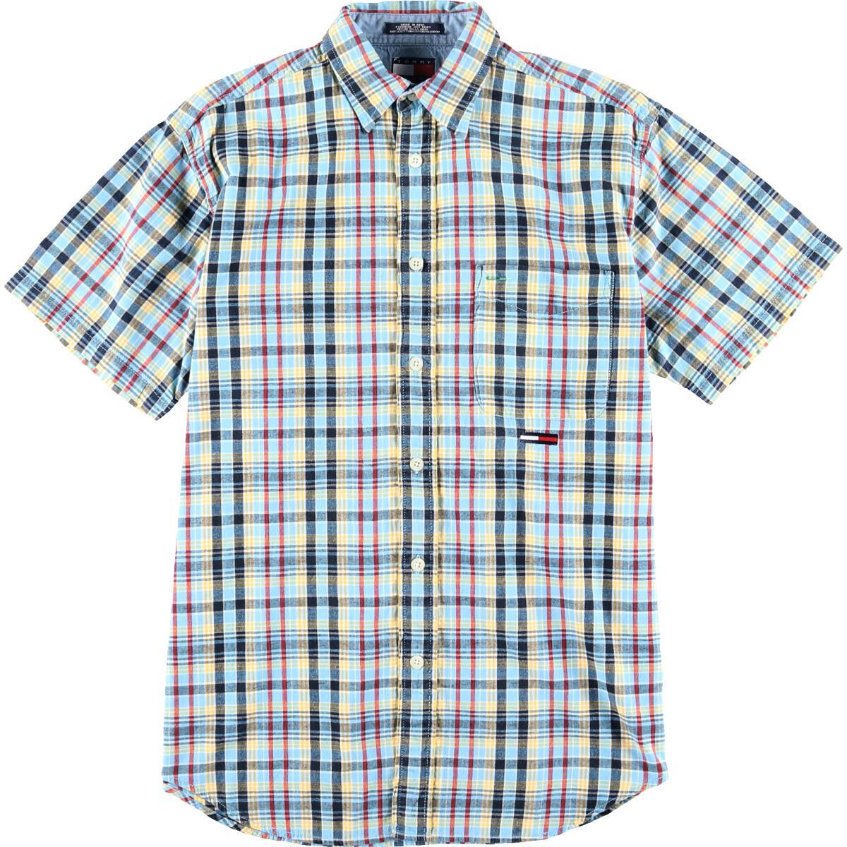 トミーヒルフィガー Tommy Hilfiger Jeans 半袖 チェックシャツ メンズs Eaa 0412 Ss09 Js10 Ss12 ボタンダウンシャツ 古着屋jam ジャム