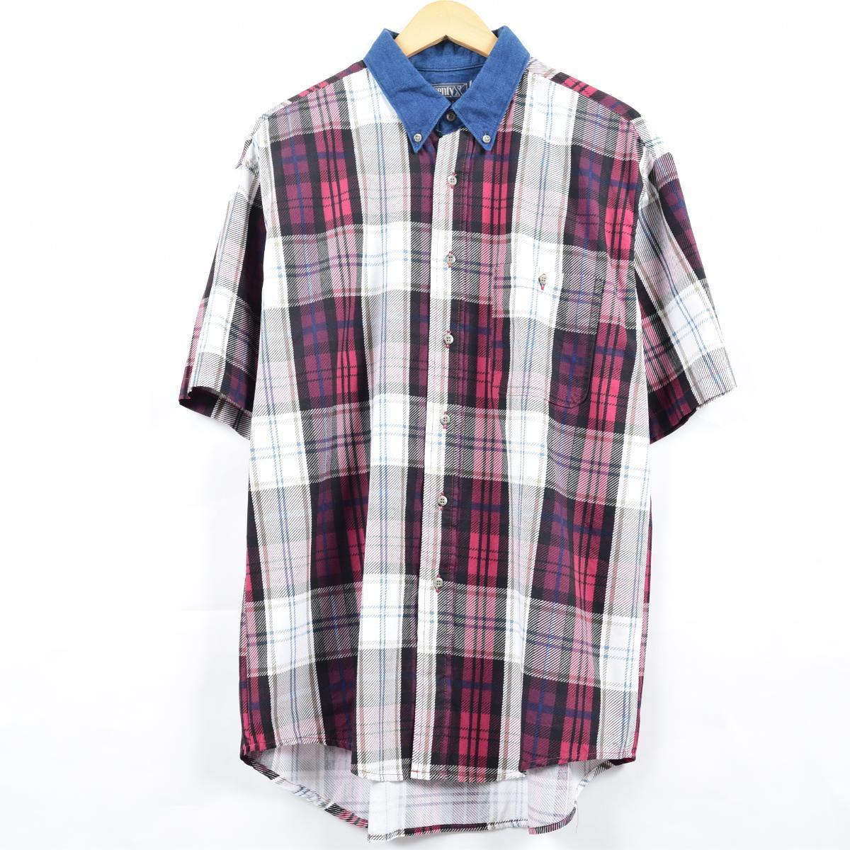 ラングラー Wrangler Twentyx 半袖 ボタンダウンチェックシャツ Usa製 メンズl Eaa 0416 Wrangler ラングラー 古着屋jam ジャム