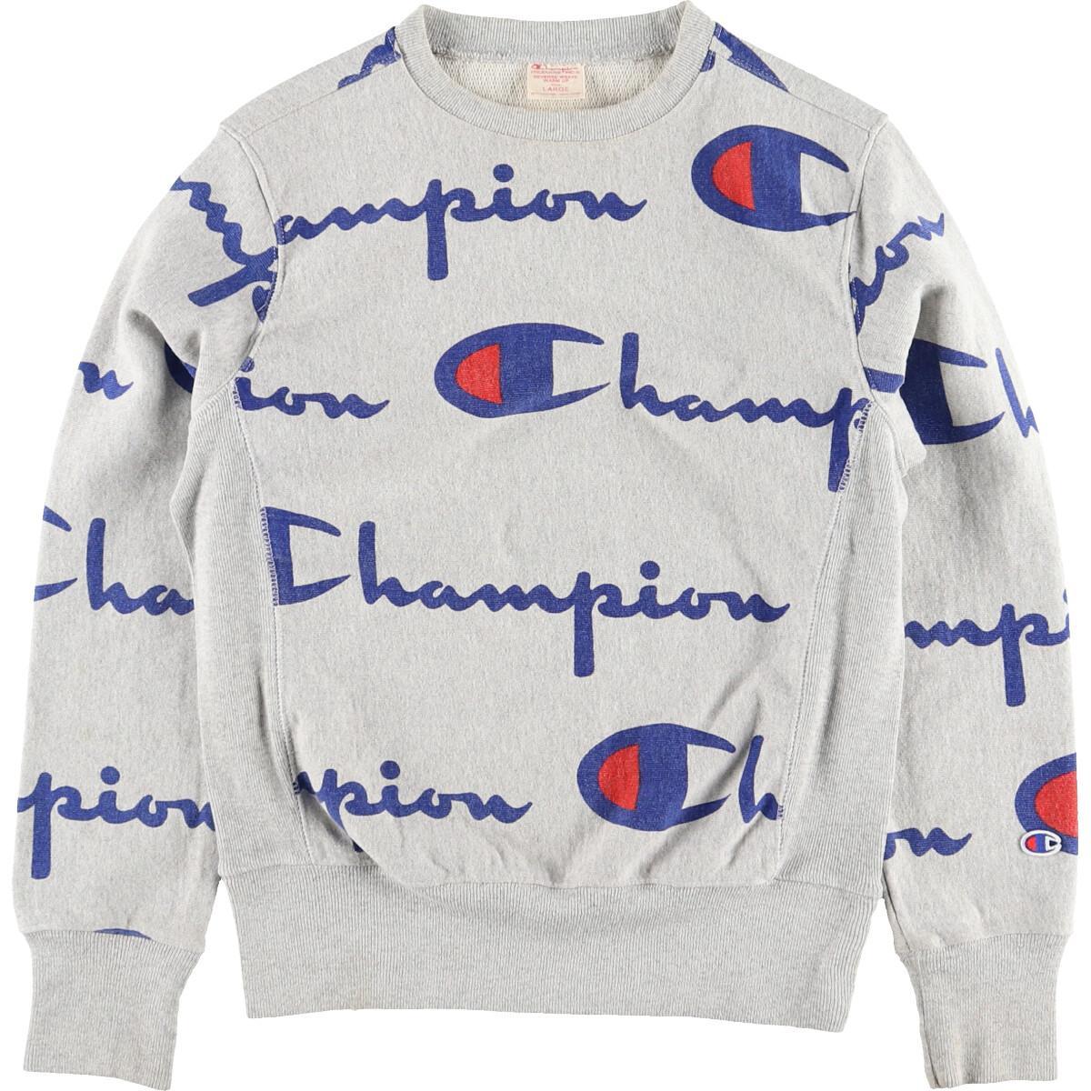 チャンピオン Champion リバースウィーブ 復刻 赤単色タグ 総柄ロゴ デカロゴ ビッグロゴ ロゴスウェット トレーナー メンズs Eaa 0413 トレーナー 古着屋jam ジャム