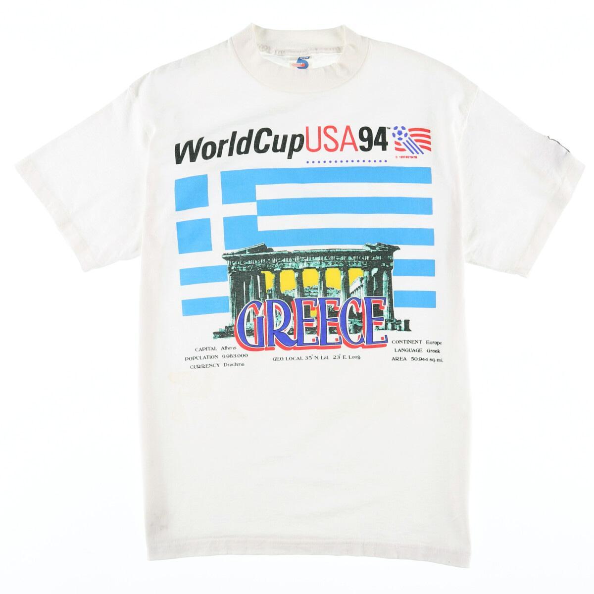 90年代 High 5 Worldcupusa94 1994 Fifaワールドカップ アメリカ大会 Greece ギリシャ代表 スポーツプリントtシャツ Usa製 メンズl ヴィンテージ グラフィックtシャツ Eaa 0416 Ss2103 Ss2106 グラフィックtシャツ 古着屋jam ジャム