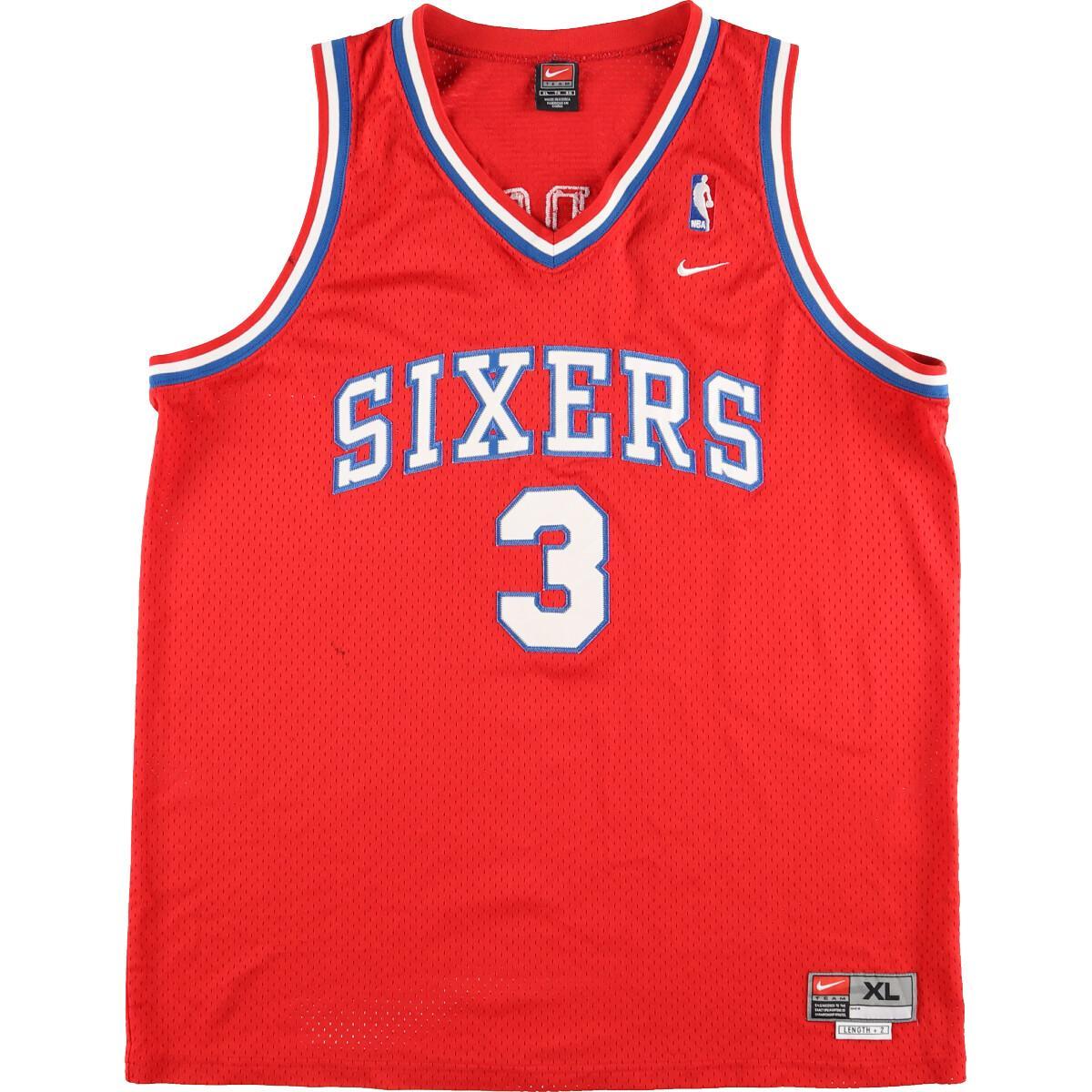 ナイキ Nike Team Nba Philadelphia 76ers フィラデルフィアセブンティシクサーズ Allen Iverson アレンアイバーソン ゲームシャツ レプリカユニフォーム メンズxl Eaa 0419 スポーツtシャツ 古着屋jam ジャム