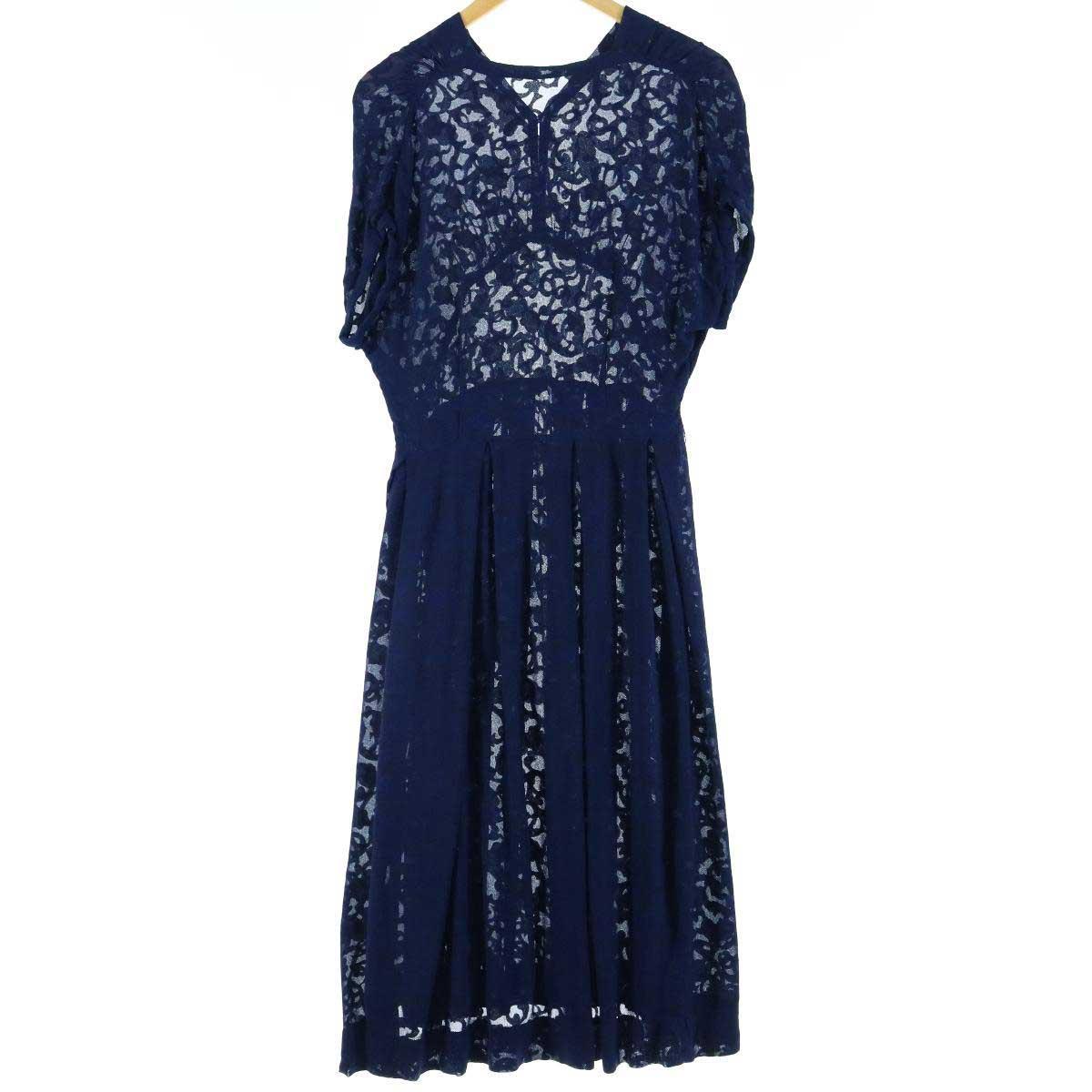 70年代 Unknown 総柄 シースルー フレンチスリーブ プリーツワンピース レディースs ヴィンテージ Eaa06 0417 プリーツワンピース 古着屋jam ジャム