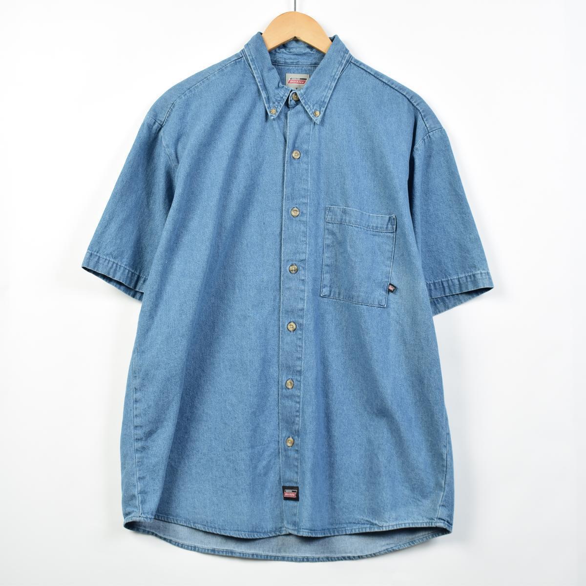 ディッキーズ Dickies ボタンダウン 半袖 デニムシャツ メンズl Eaa 04 Ss09 Js10 Ss12 その他半袖シャツ 古着屋jam ジャム