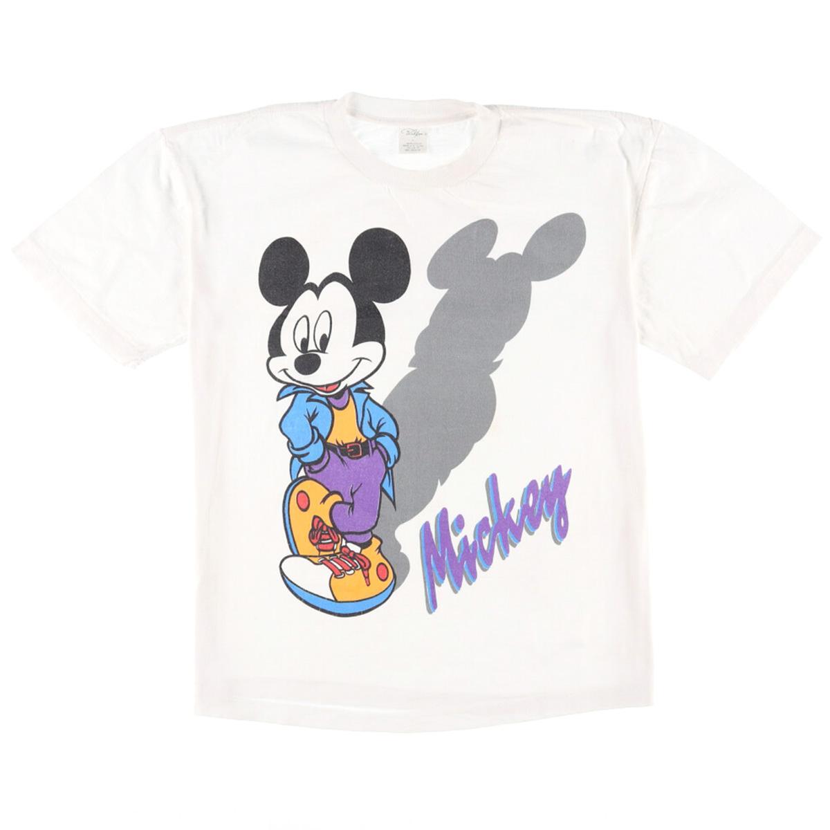 90年代 Mickey Mouse ミッキーマウス キャラクタープリントtシャツ レディースl ヴィンテージ Eaa0236 0424 キャラクターtシャツ 古着屋jam ジャム