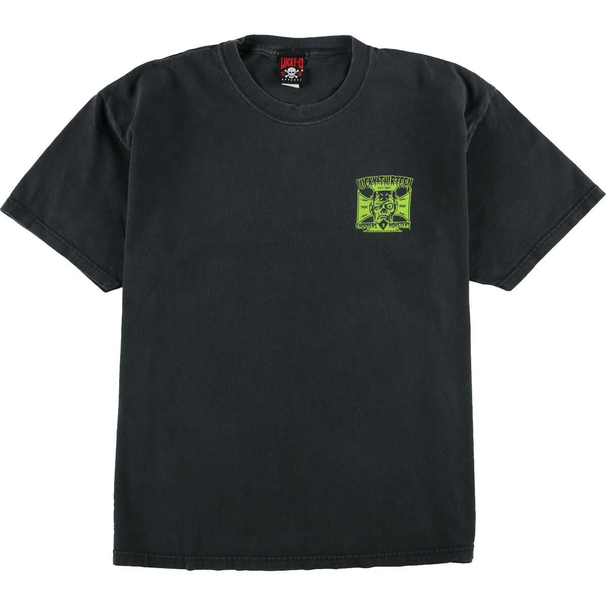 ラッキー13 LUCKY-13 プリントTシャツ USA製 メンズL グラフィックTシャツ /eaa025344 【中古】 【200501】【SS2012】【SS2103】【SS2106】
