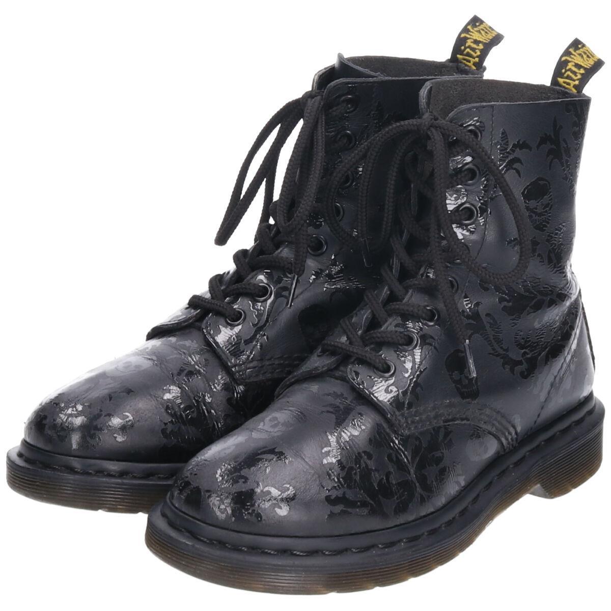 ドクターマーチン Dr.Martens ドクロ柄 スカル柄 8ホールブーツ UK5 レディース23.5cm /bpa000827 【中古】 【200508】