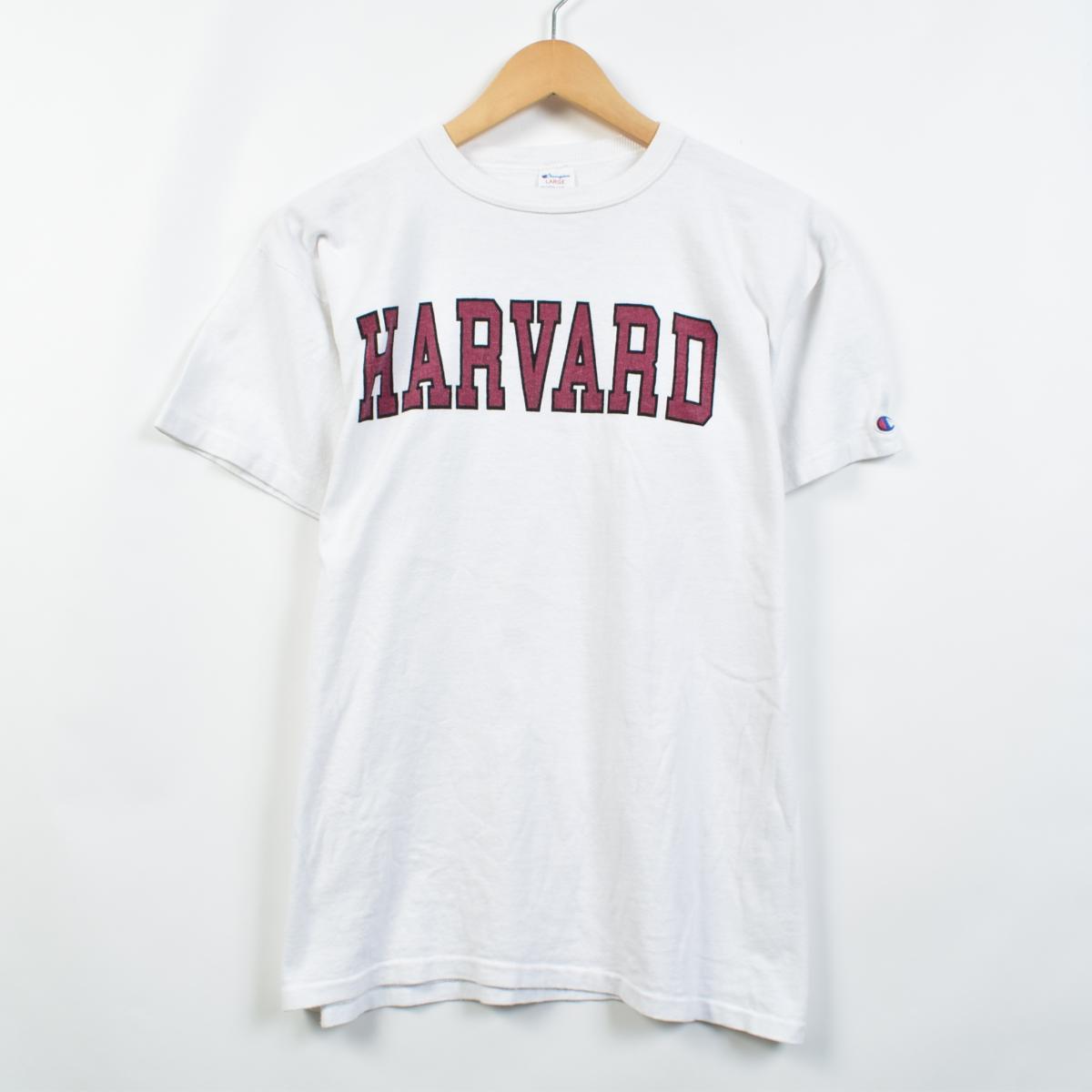 公式 希少3段 80 S エンジ Tシャツ Harvard Champion トリコ Tシャツ カットソー 半袖 袖なし