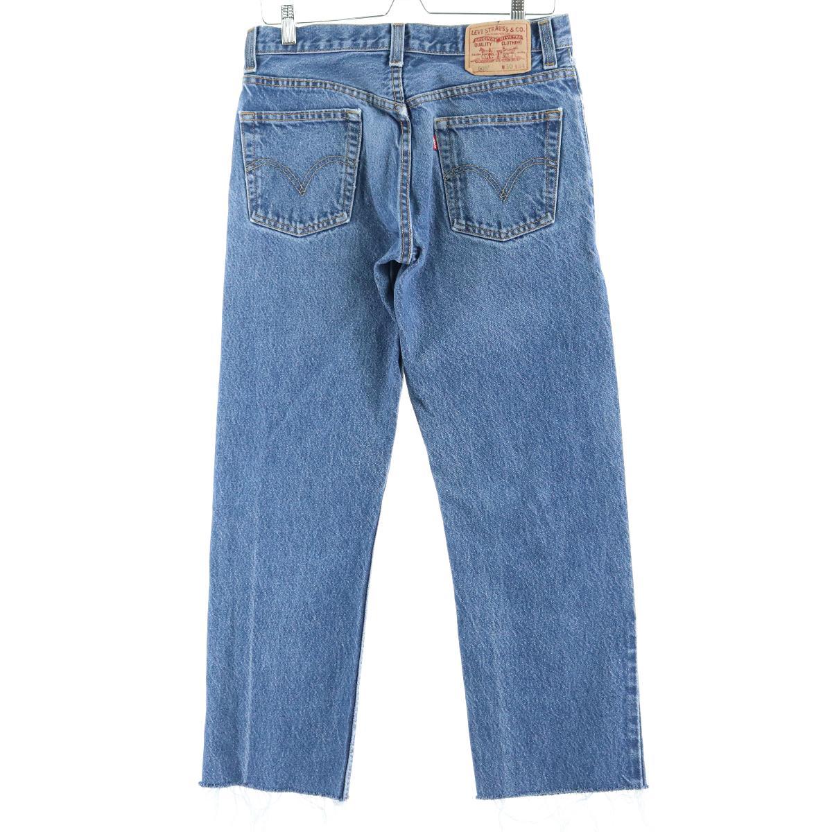 Jamリメイク 裾カット リーバイス Levi S 505 Regular Fit テーパードジーンズ デニムパンツ メンズw31 Eaa 中古 0522 Ss2103 スリム テーパードデニムパンツ 古着屋jam ジャム