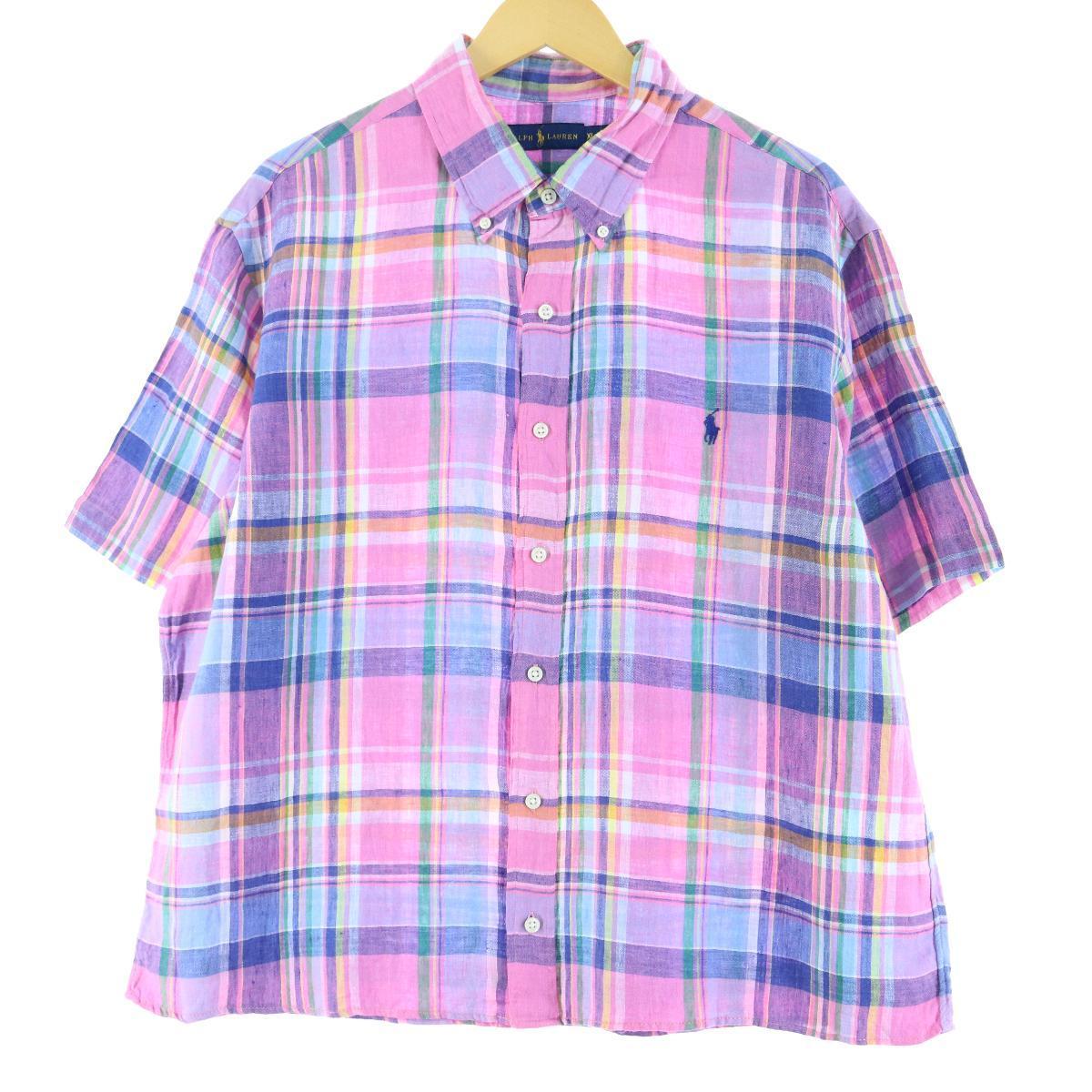 Jamリメイク ルーズトップス ラルフローレン Ralph Lauren Ralph Lauren マドラスチェック 半袖 ボタンダウンチェックシャツ メンズxl Eaa 0531 ボタンダウンシャツ 古着屋jam ジャム Jamリメイク ルーズトップス ラルフローレン Ralph Lauren Ralph Lauren マドラスチェック 半袖 ボタンダウンチェックシャツ メンズxl Eaa 0531 ボタンダウンシャツ 古着屋jam ジャム