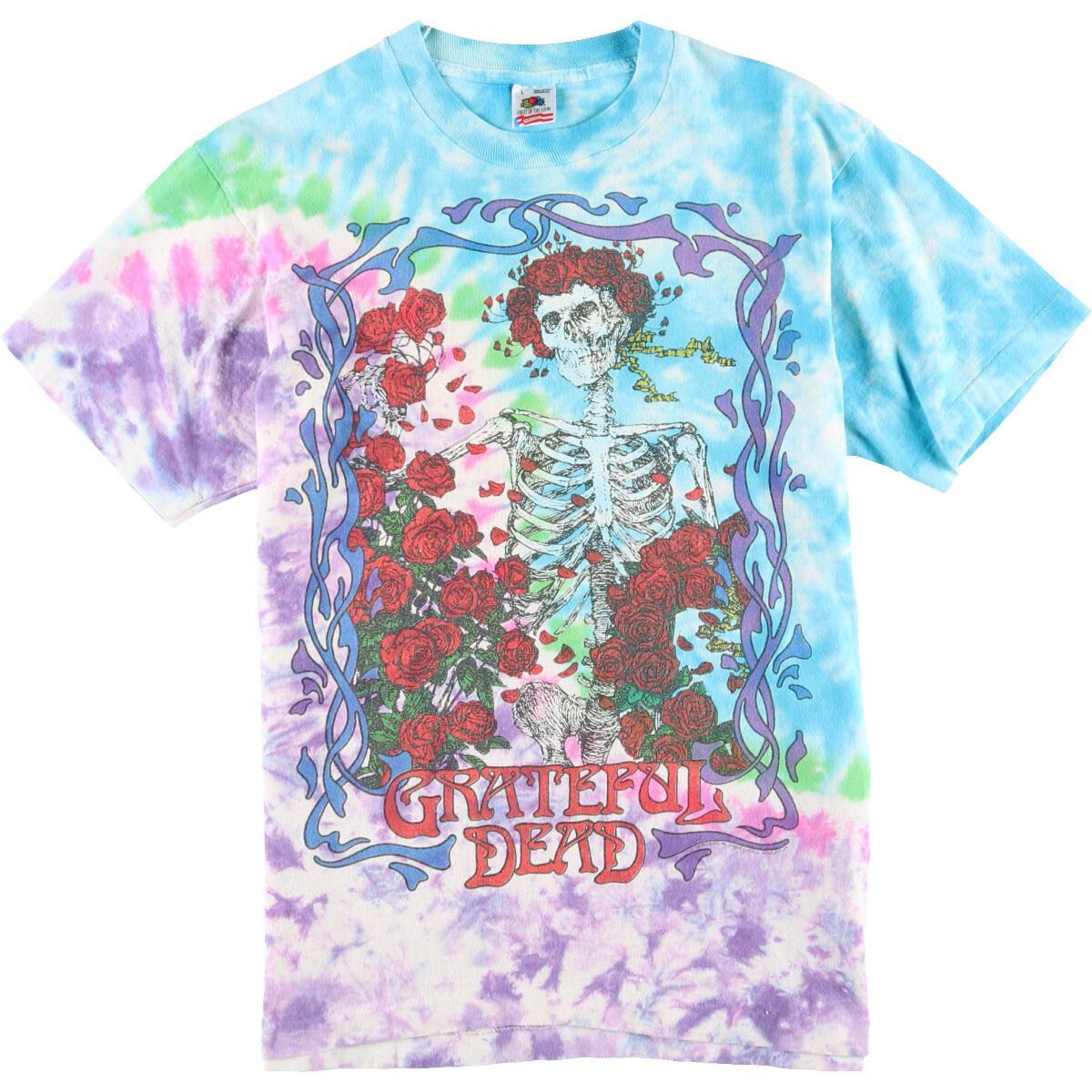 90年代 フルーツオブザルーム Fruit Of The Loom Grateful Dead グレイトフルデッド スカル ローズ タイダイ柄 バンド Tシャツ Usa製 メンズl ヴィンテージ Eaa N0612 0611 バンドtシャツ 古着屋jam ジャム