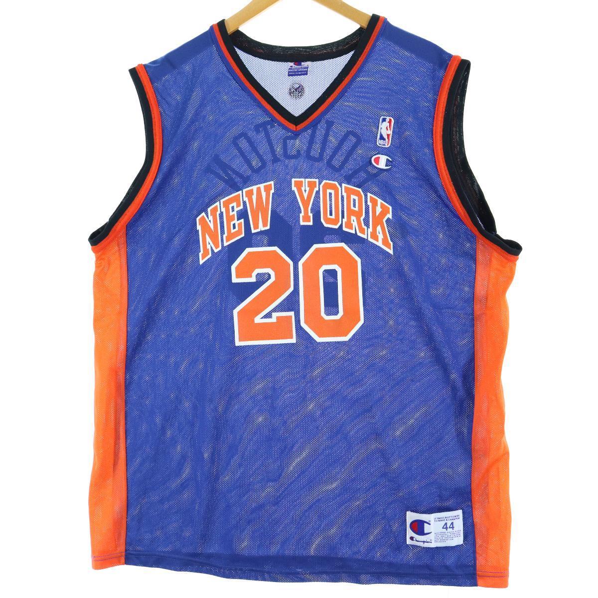 90年代 チャンピオン Champion NBA NEW YORK KNICKS ニューヨークニックス Allan Houston アラン ヒューストン ゲームシャツ レプリカユニフォーム メンズL ヴィンテージ /eaa048194 【200618】