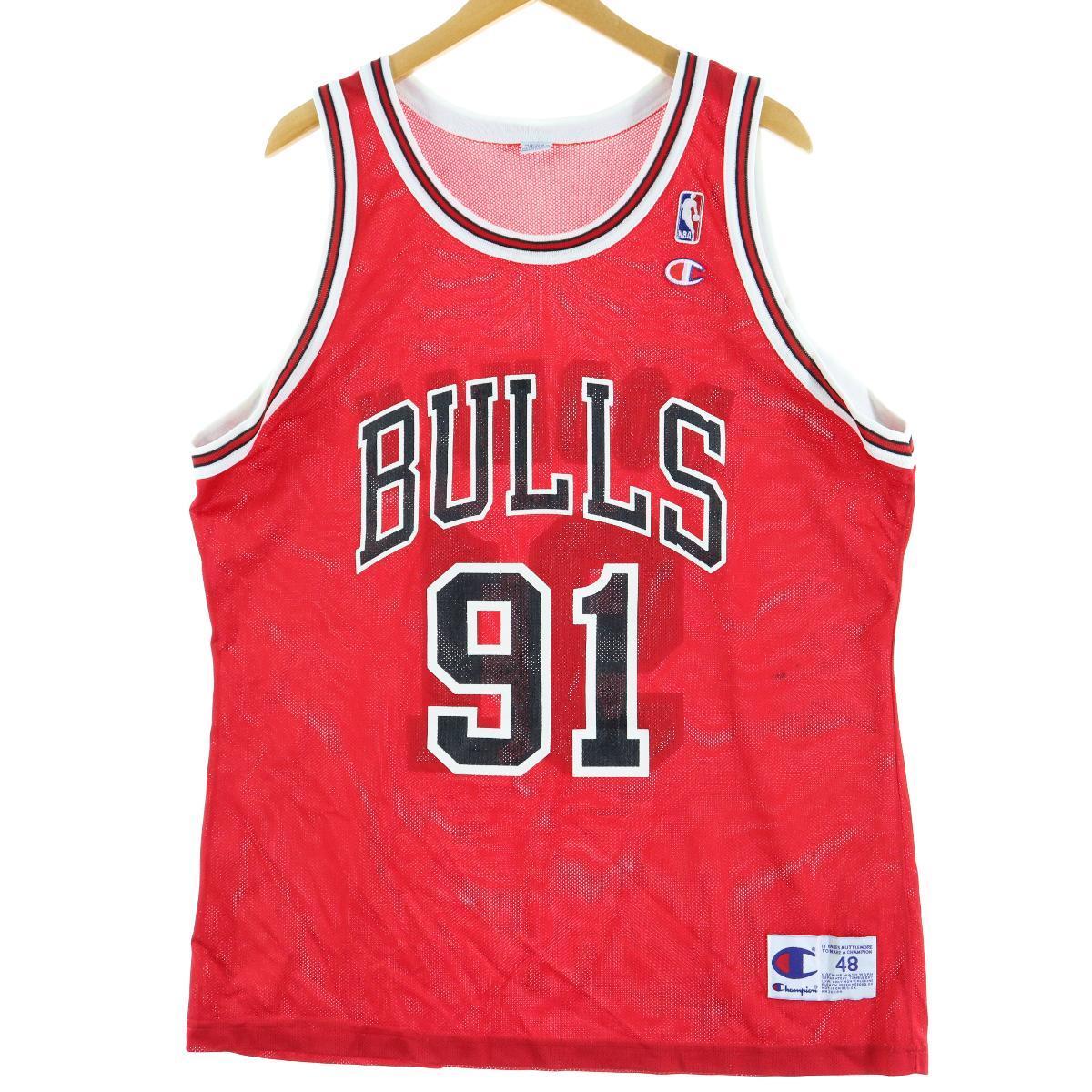 90年代 チャンピオン Champion Nba Chicago Bulls シカゴ ブルズ Dennis Rodman デニスロッドマン ゲームシャツ レプリカユニフォーム 48 メンズxl ヴィンテージ Eaa0454 0618 タンクトップ 古着屋jam ジャム