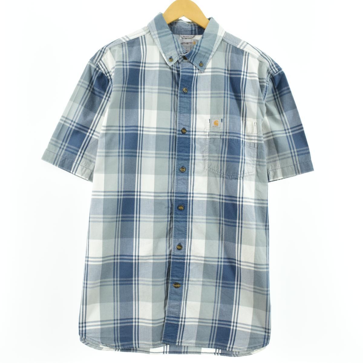 カーハート Carhartt RELAXED FIT 半袖 ボタンダウンチェックシャツ メンズL /eaa045699 【中古】 【200618】【SS2009】【JS2010】【SS2012】【SS2106】