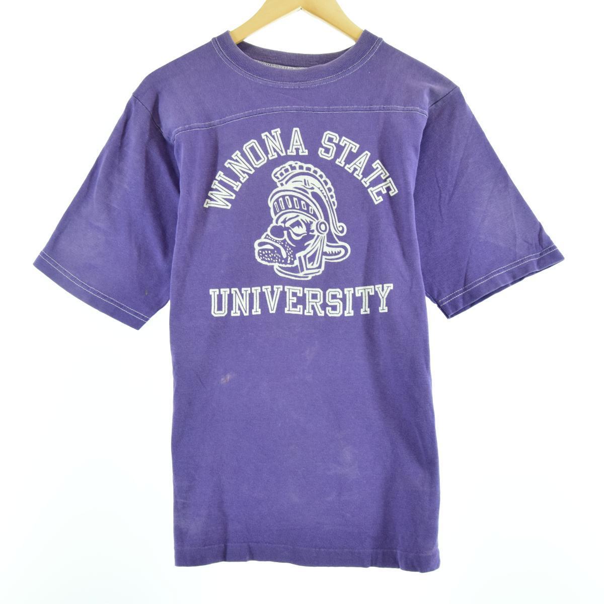 70年代 チャンピオン Champion バータグ 3連プリント フットボールtシャツ カレッジプリントtシャツ Usa製 メンズm ヴィンテージ Eaa 0625 カレッジtシャツ 古着屋jam ジャム