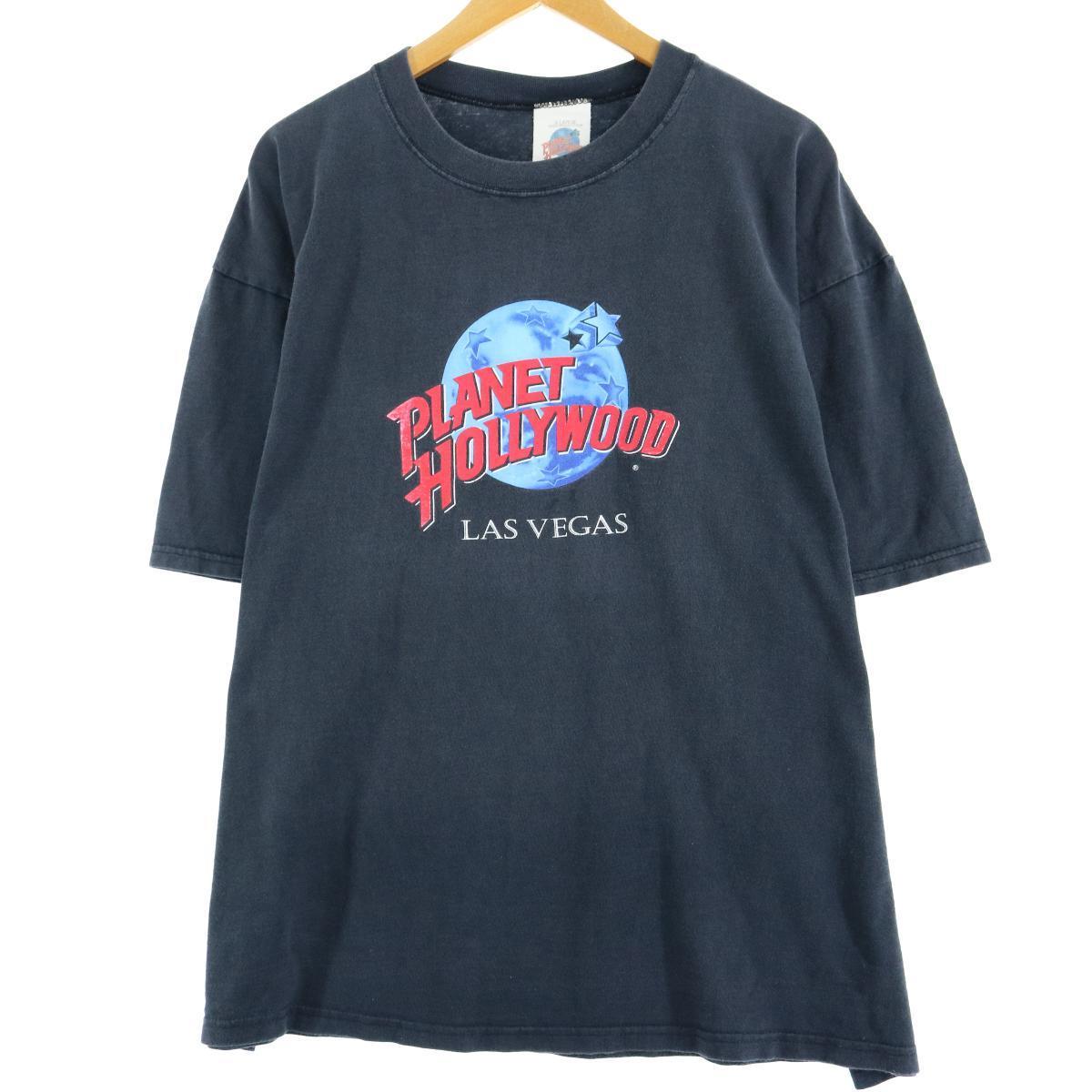 90年代 プラネットハリウッド PLANET HOLLYWOOD LAS VEGAS アドバタイジングTシャツ USA製 メンズXL ヴィンテージ /eaa048954 【中古】 【200618】
