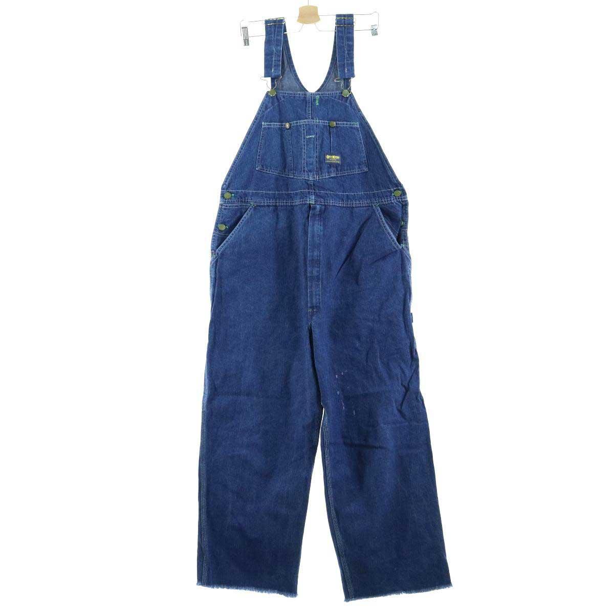 70年代 オシュコシュ Osh kosh 裾カットオフ デニムオーバーオール USA製 メンズw39 ヴィンテージ /eaa048829 【中古】 【200621】【JS2010】【SS2103】【2b10f】【SS2106】
