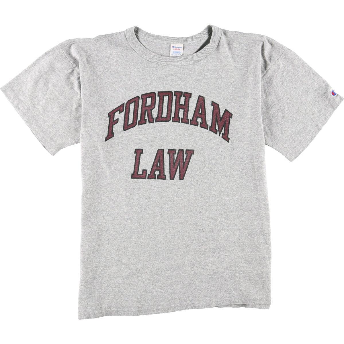 80年代 チャンピオン Champion トリコタグ 88/12 ハチハチワンツーボディー 杢グレー 霜降り FORDHAM LAW フォーダム大学 ロー・スクール カレッジプリントTシャツ USA製 メンズL ヴィンテージ /eaa050539 【中古】 【200622】【JS2010】のサムネイル