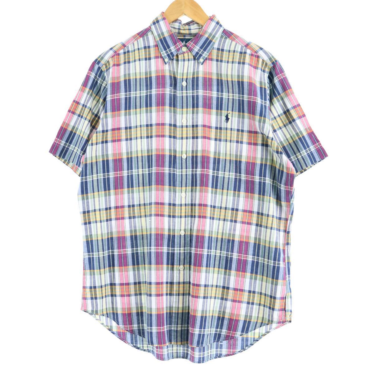 ラルフローレン Ralph Lauren マドラスチェック 半袖 ボタンダウンチェックシャツ メンズm Eaa 0627 Ss09 Js10 Ss12 Ss2106 ボタンダウンシャツ 古着屋jam ジャム
