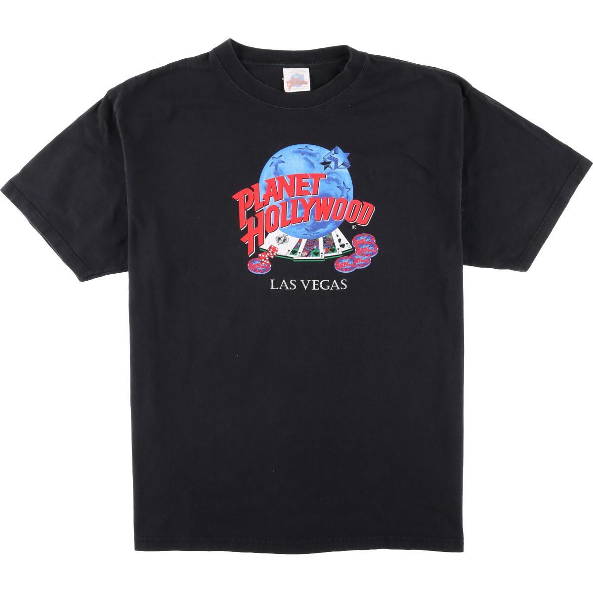 90年代 プラネットハリウッド PLANET HOLLYWOOD LAS VEGAS アドバタイジングTシャツ USA製 メンズXL ヴィンテージ /eaa052303 【中古】 【200628】