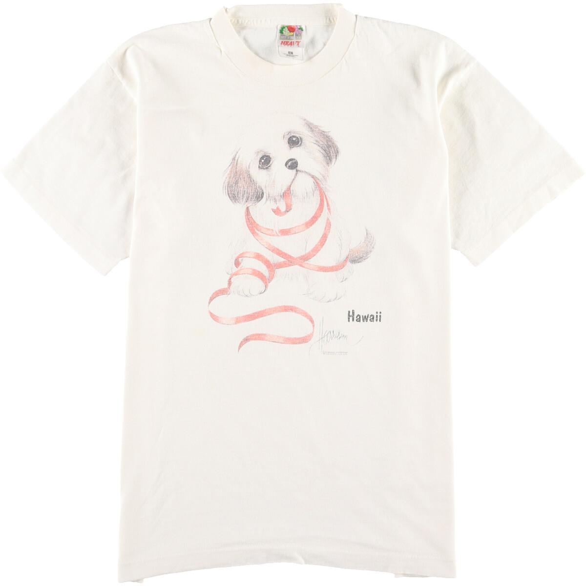 90年代 Fruit Of The Loom 犬柄 アニマルプリントtシャツ Usa製 レディースl ヴィンテージ Eaa 0709 アニマルプリントtシャツ 古着屋jam ジャム