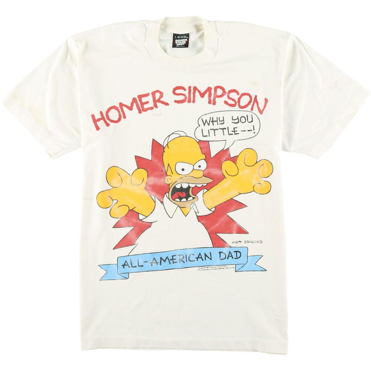 90年代 SCREEN STARS BEST シンプソンズ キャラクタープリントTシャツ USA製 メンズL ヴィンテージ /eaa056051 【200709】【JS2010】