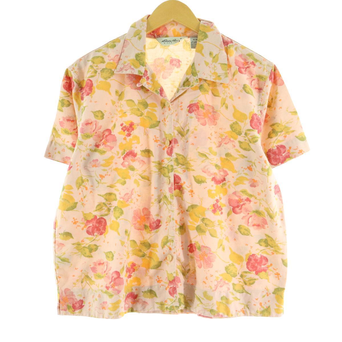 エディーバウアー Eddie Bauer 花柄 半袖 オープンカラー コットンリネンシャツ レディースm Eaa0585 0712 Ss09 Js10 Ss12 Kf12 Ss2101 Cs2101 その他半袖シャツ 古着屋jam ジャム