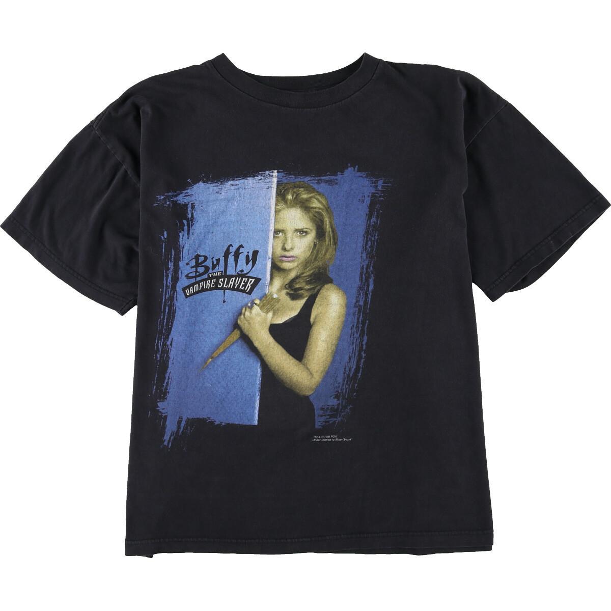 90年代 BLUE GRADE BUFFY THE VAMPIRE SLAYER バフィーザヴァンパイアスレイヤー プリントTシャツ USA製 メンズXXL ヴィンテージ /eaa060899 【中古】 【200717】
