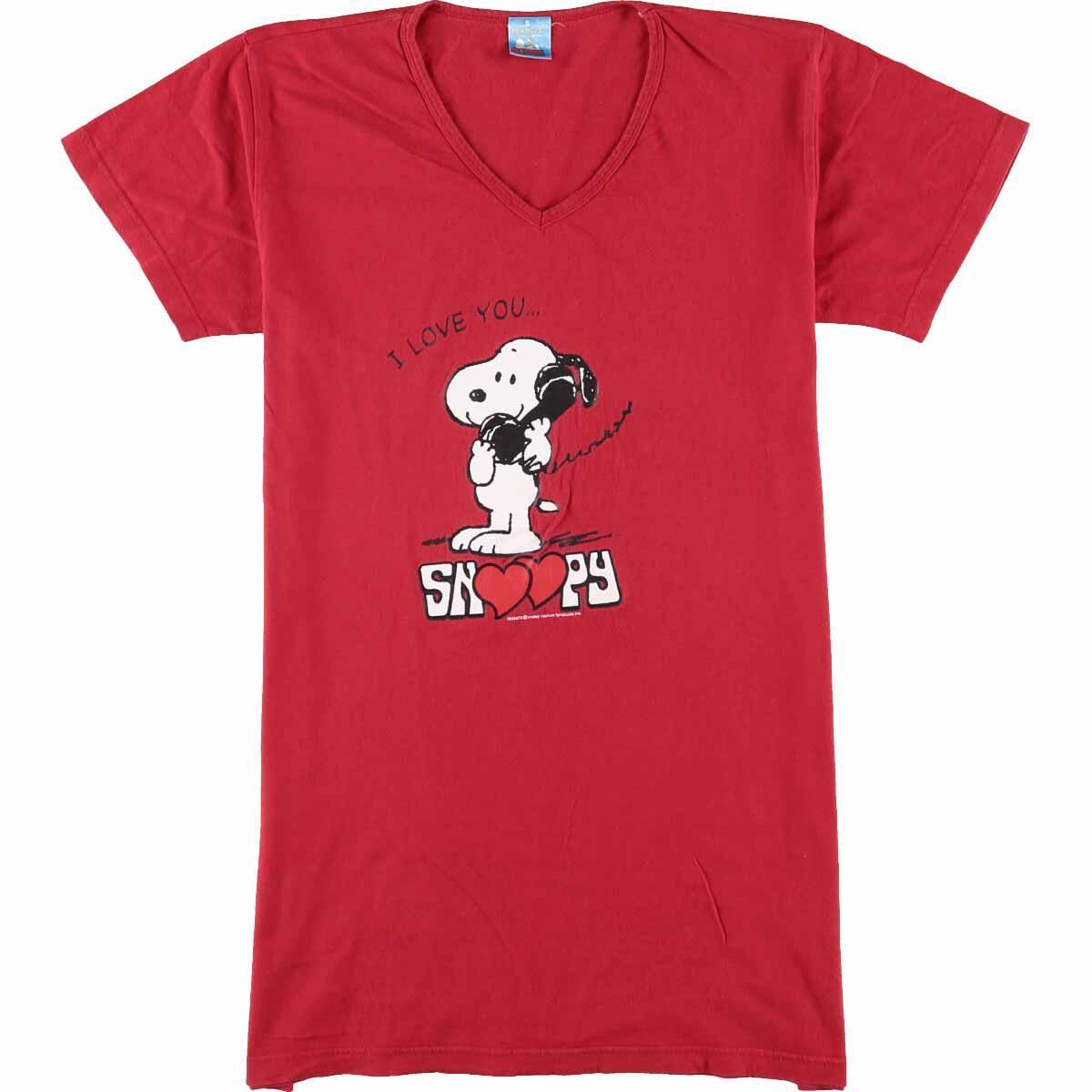 古着 Peanuts Snoopy Vネック スヌーピー キャラクタープリントtシャツ レディースs Eaa 0727 Js10 Ss12 Kf12 Ss2101 Cs2101 Ss2106 Cs2108 Hny22 キャラクターtシャツ 古着屋jam ジャム