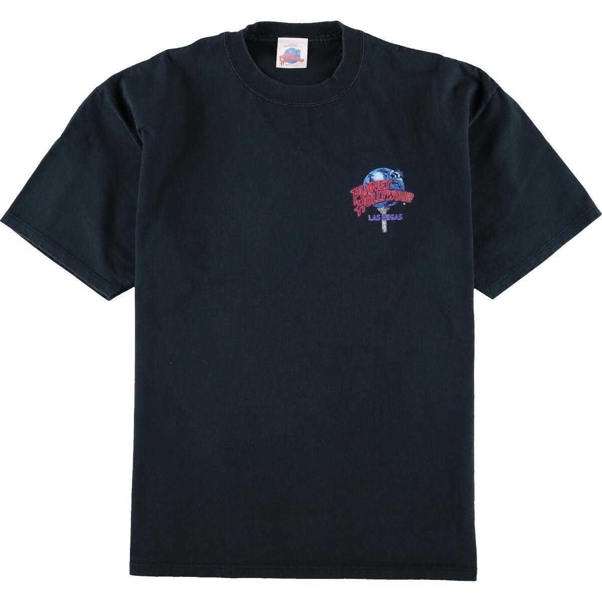 90年代 プラネットハリウッド PLANET HOLLYWOOD LAS VEGAS 両面プリント アドバタイジングTシャツ USA製 メンズL ヴィンテージ /eaa064930 【中古】 【200731】