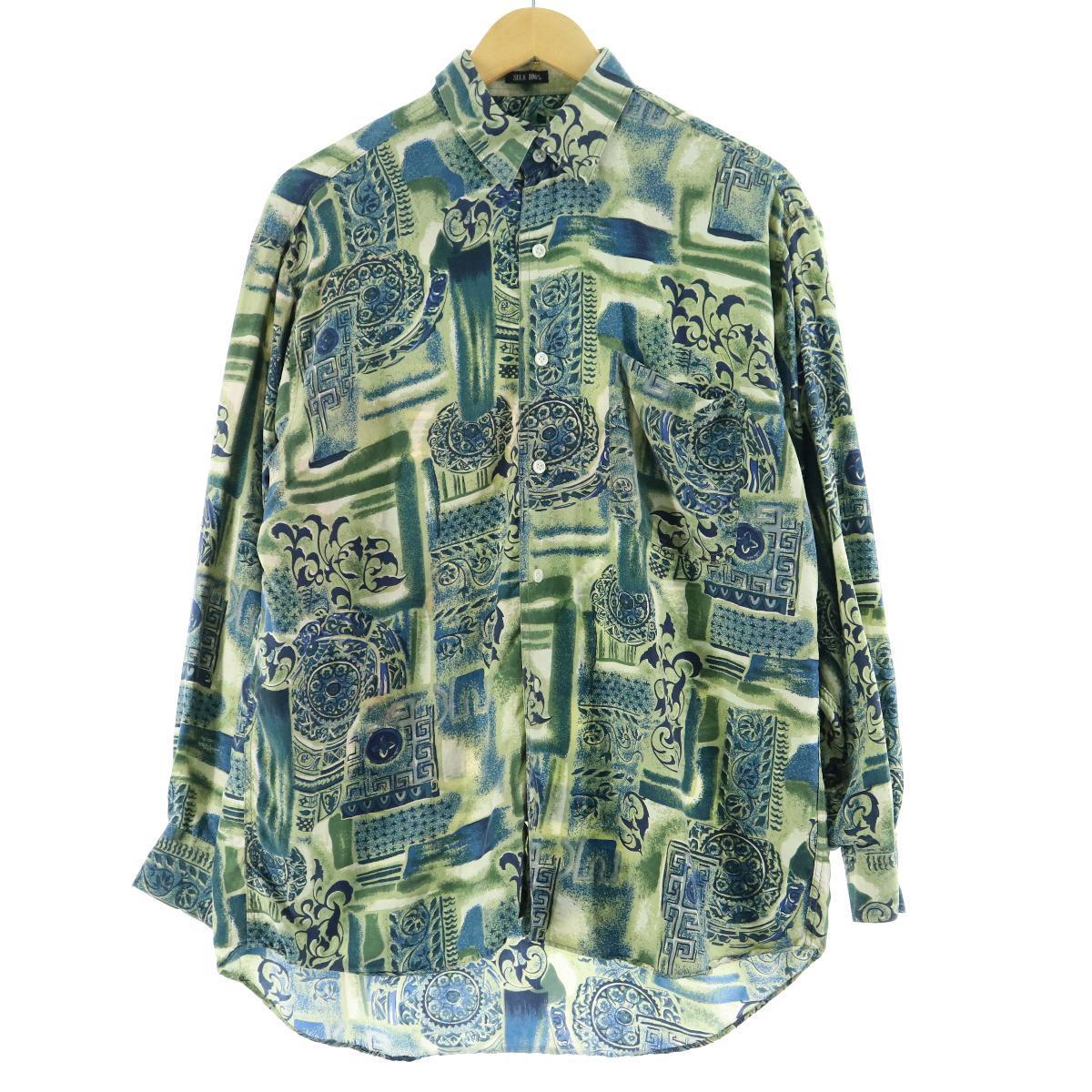 Virmanzoni 総柄 長袖 シルクシャツ メンズm Eaa 中古 0807 Ss2103 2b10f Ss2106 その他長袖シャツ 古着屋jam ジャム