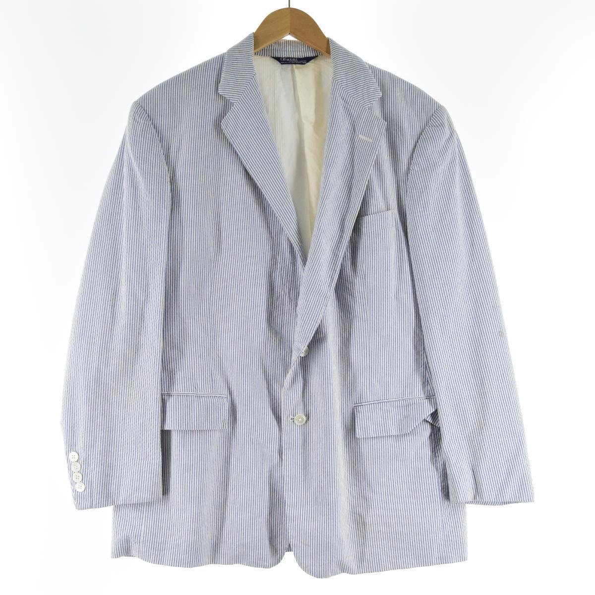 ラルフローレン Ralph Lauren Polo By Ralph Lauren ストライプ柄 シアサッカーテーラードジャケット Usa製 メンズl Eaa 00 Js10 Ss2103 2b10f テーラードジャケット 古着屋jam ジャム