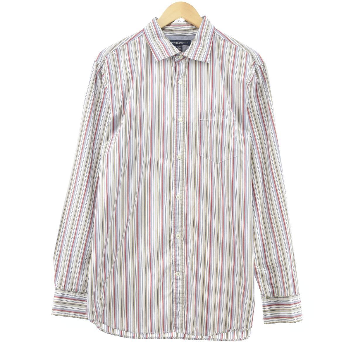 バナナリパブリック Banana Republic 長袖 コットンストライプシャツ メンズl Eaa 04 Ss2103 2b10f ストライプシャツ 古着屋jam ジャム バナナリパブリック Banana Republic 長袖 コットンストライプシャツ メンズl Eaa 04 Ss2103 2b10f ストライプシャツ 古着屋jam ジャム