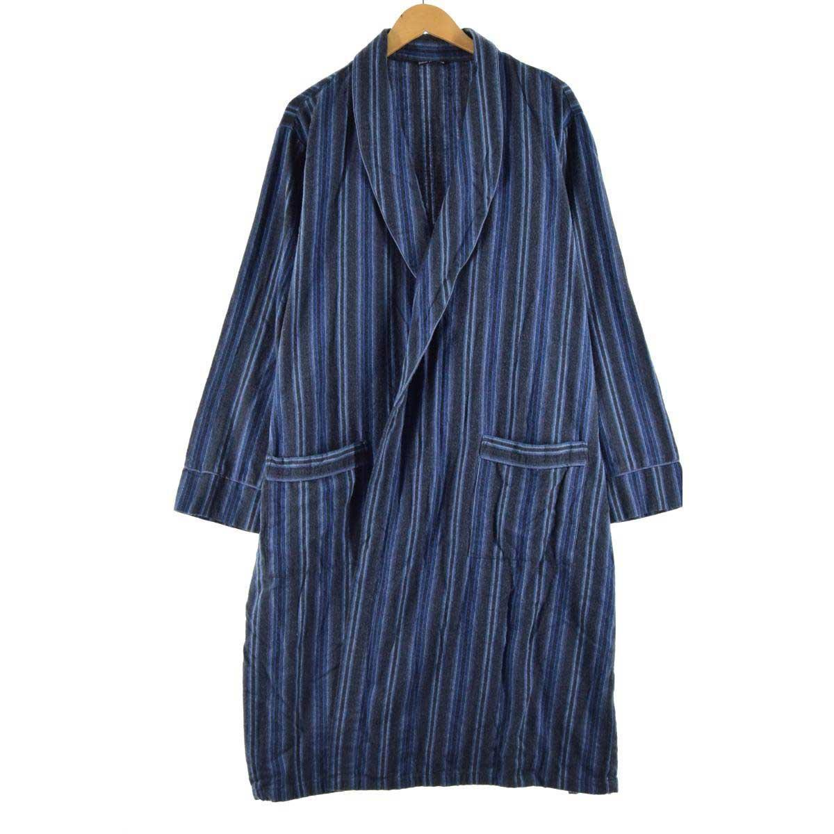 マークスアンドスペンサー Marks&Spencer ストライプ柄 ガウン ルームローブ メンズL /eaa073067 【中古】 【200822】【JS2010】【SS2012】