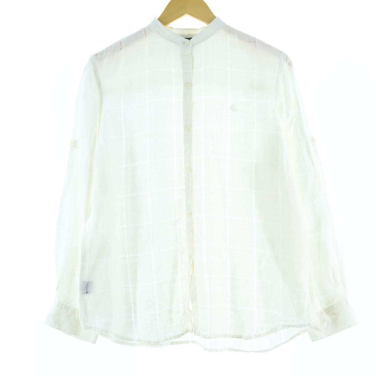 ラルフローレン Ralph Lauren Lauren ローレン チェック柄 長袖 リネンシャツ レディースl Eaa 04 リネンシャツ 古着屋jam ジャム