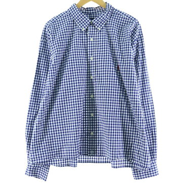 JAMリメイク ルーズトップス ビッグサイズ ラルフローレン Ralph Lauren 長袖 ボタンダウンチェックシャツ メンズ4L /eaa077920 【中古】 【200905】