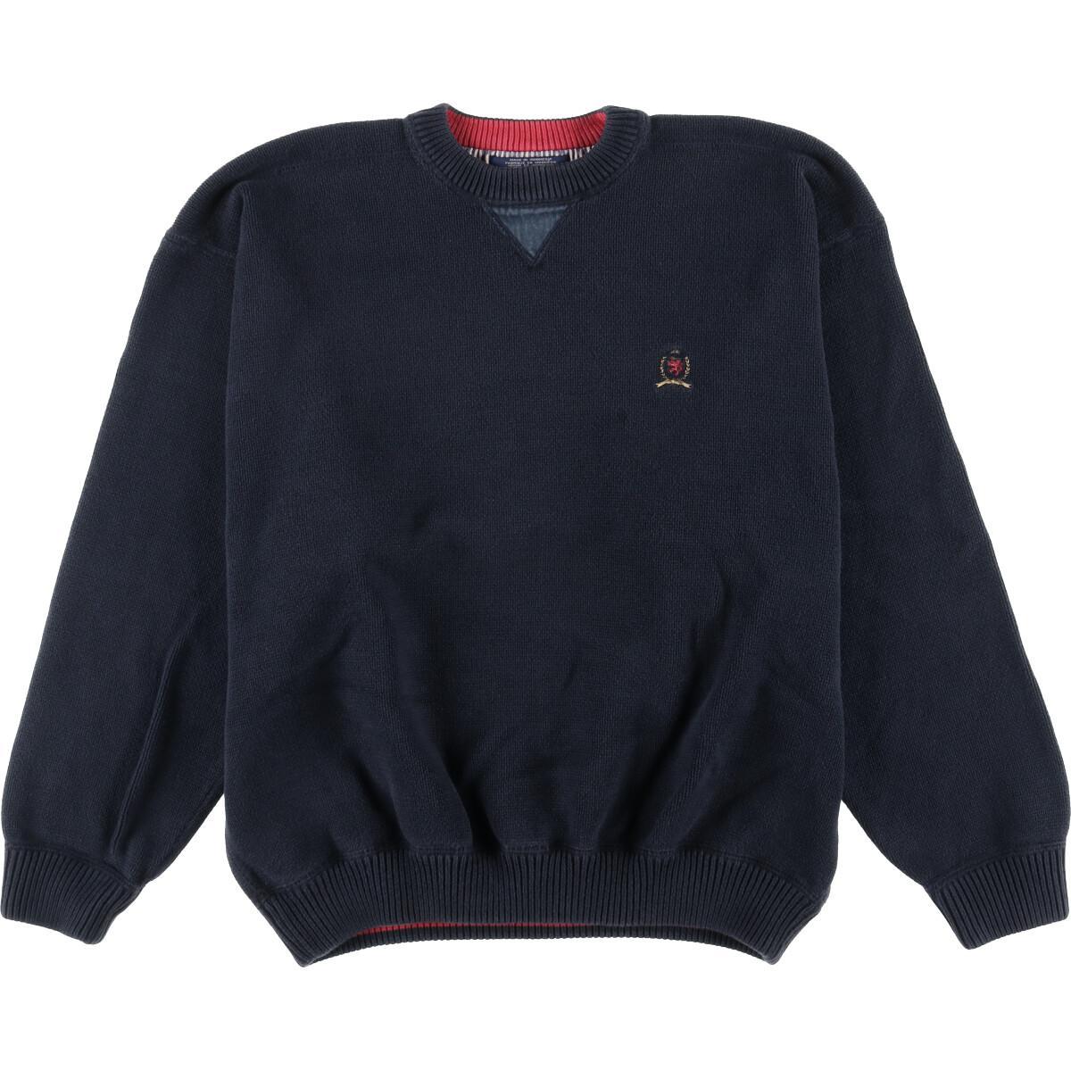 トミーヒルフィガー Tommy Hilfiger コットンニットセーター メンズxxl Eaa 0913 クルーネックセーター 古着屋jam ジャム