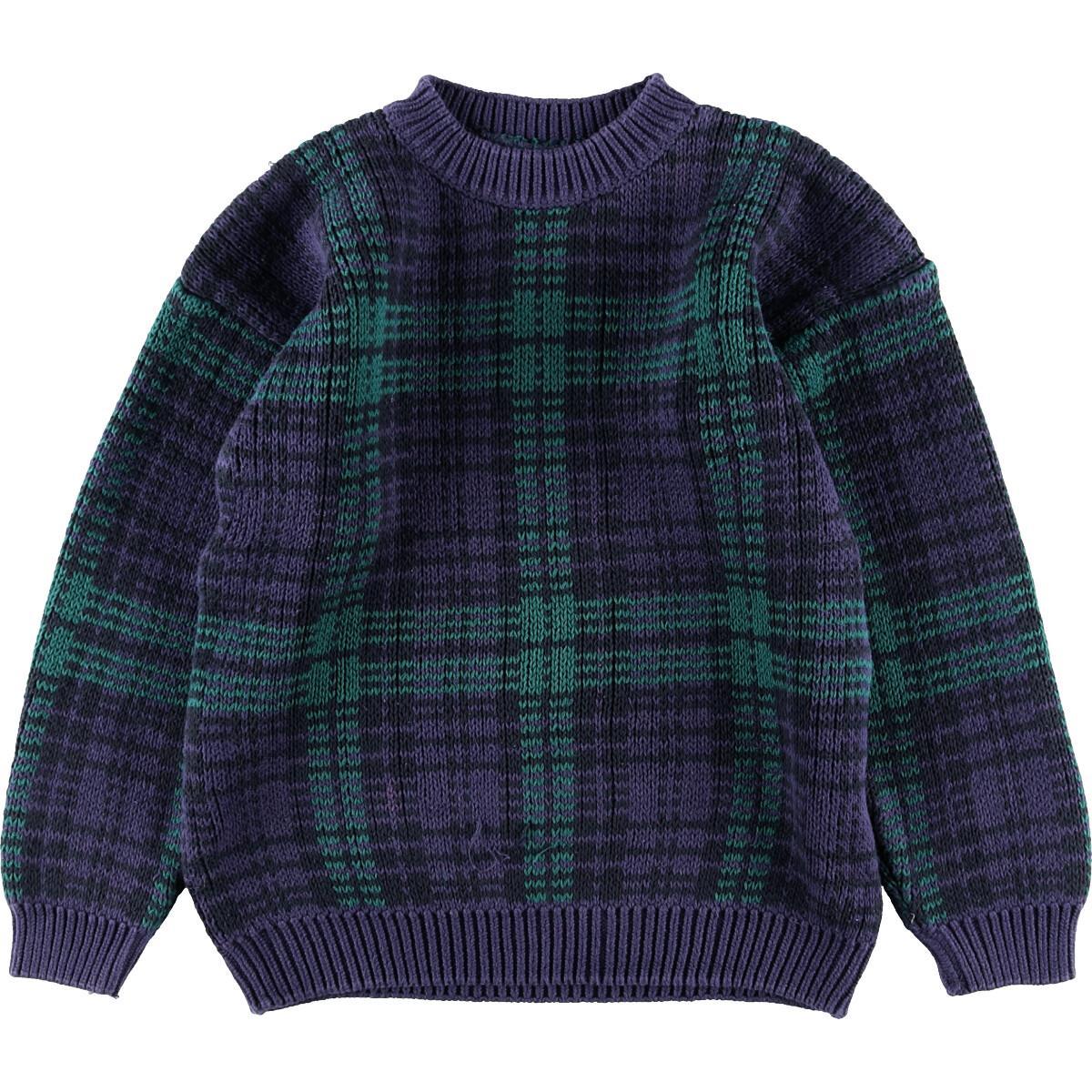 90年代 ギャップ Gap チェック柄 コットンニットセーター レディースl ヴィンテージ Eaa 0917 クルーネックセーター 古着屋jam ジャム