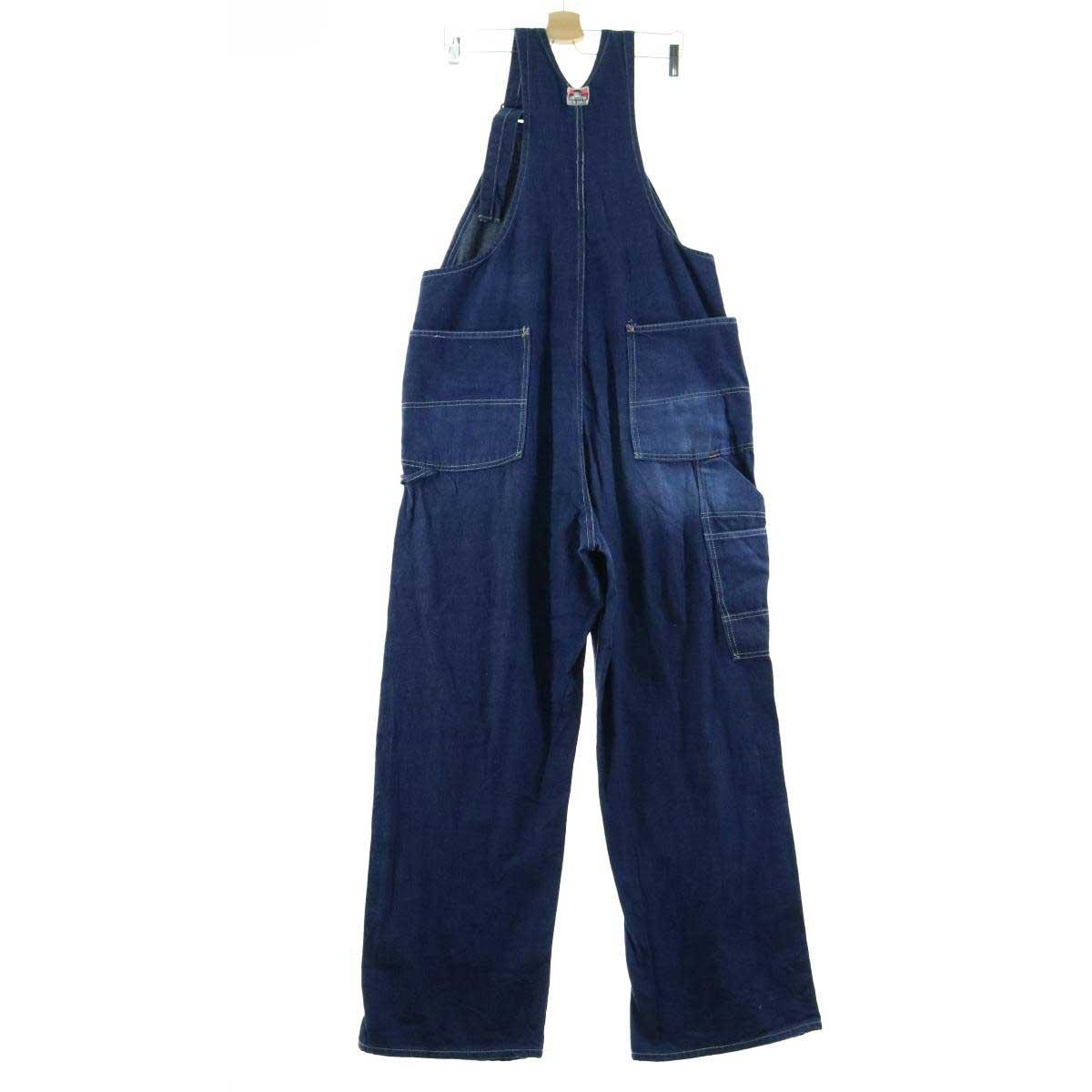 希少レア 濃紺 50〜60年代 ベンデイビス BEN DAVIS 刺繍白タグ デニムオーバーオール メンズw37 ヴィンテージ /eaa086018 【中古】 【200924】【2b10f】