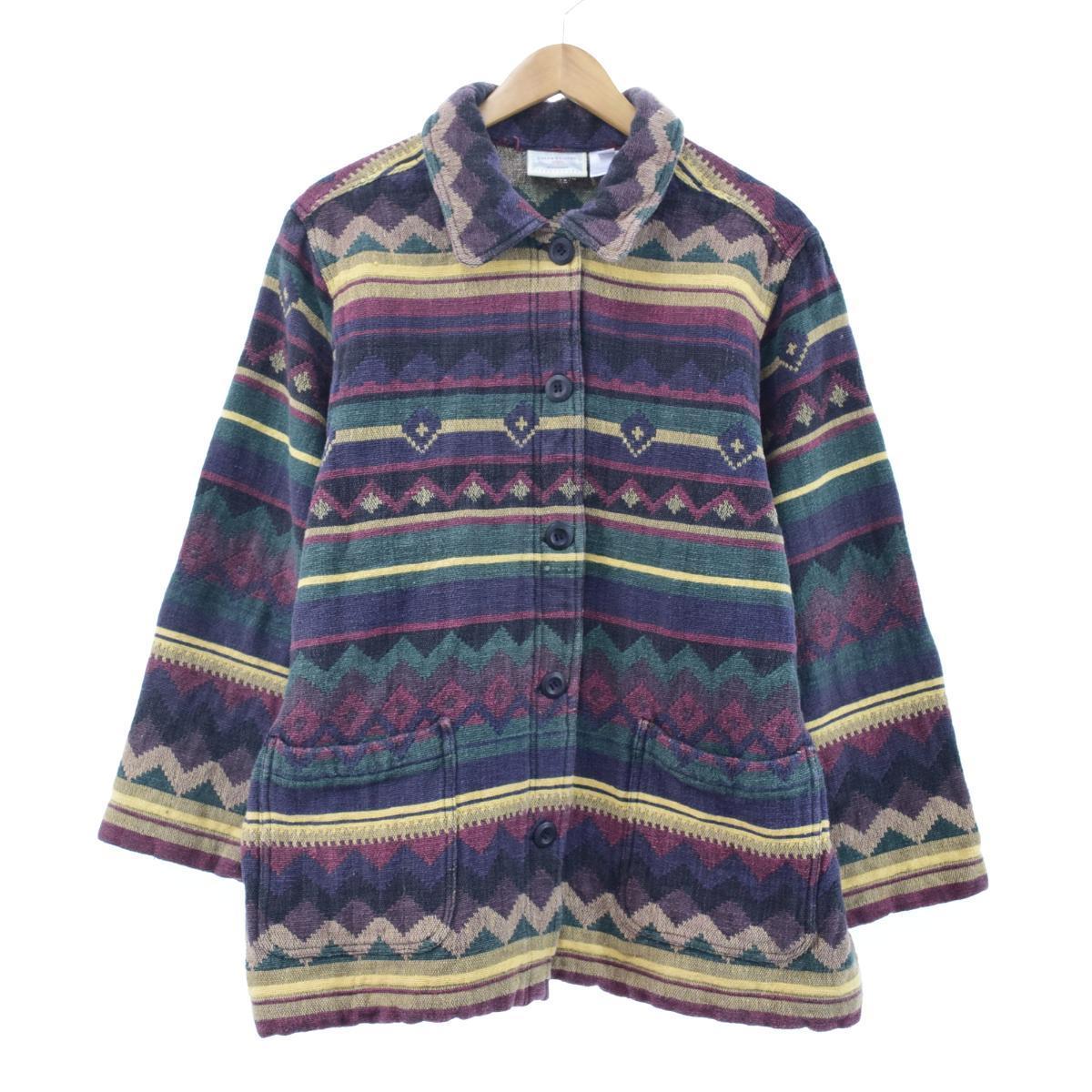 Susan Bristol ネイティブ柄 ゴブラン織り コットンジャケット レディースxl Eaa 1001 Kf12 Ss2101 Cs2101 その他ジャケット 古着屋jam ジャム