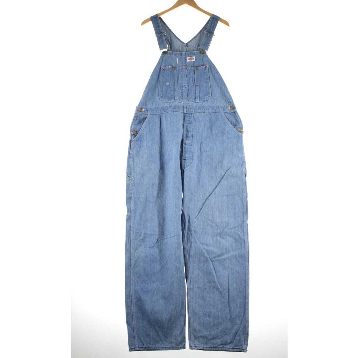 80年代 ディッキーズ Dickies デニムオーバーオール メンズw39 ヴィンテージ Eaa 0928 Ss2103 2b10f オーバーオール 古着屋jam ジャム