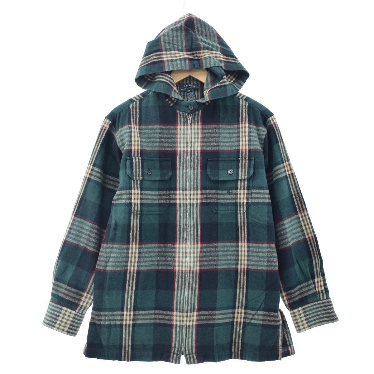 ラルフローレン Ralph Lauren LAUREN ローレン チェック柄 フード付き 長袖 コットンシャツジャケット レディースL /eaa085421 【201004】【SS2103】【2b10f】【2buy21】のサムネイル