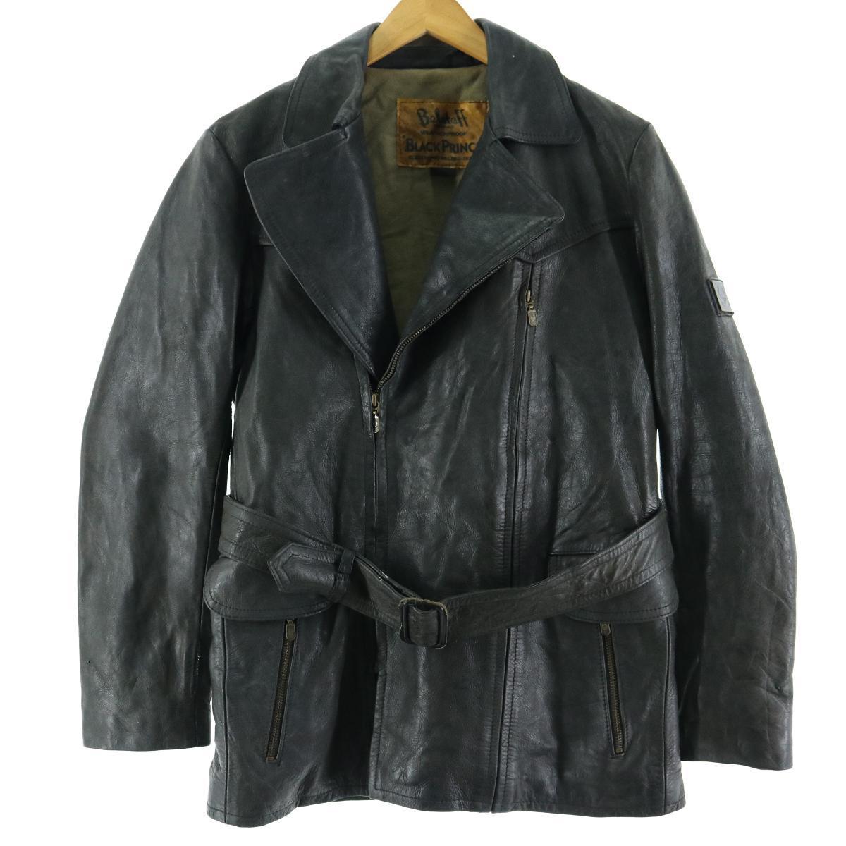 古着 ベルスタッフ Belstaff Black Prince モーターサイクルレザージャケット イタリア製 42 メンズs Eaa 1017 シングルライダースジャケット 古着屋jam ジャム